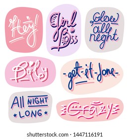 Set of hand drawn lettering quotes change