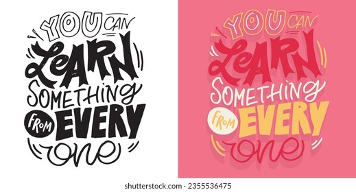 Set with hand drawn lettering quotes in modern calligraphy style, t-shirt design. Slogans for print and poster design. Vector