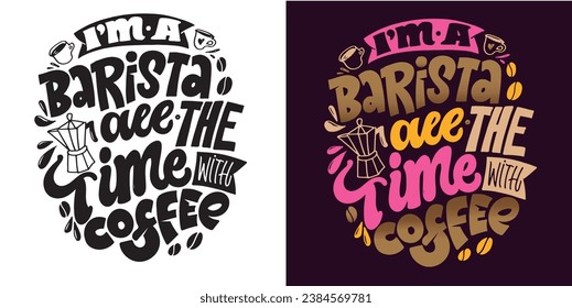 El Coffee está decorado con citas con letras hechas a mano en un estilo moderno de caligrafía. Lemas para la impresión y el diseño de afiches. Ilustración del vector