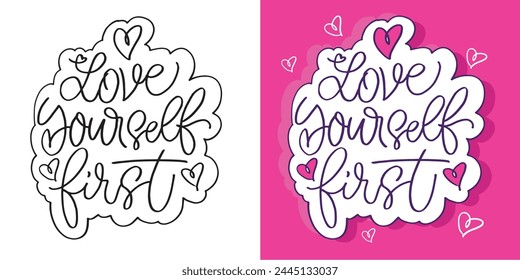 Set with hand drawn lettering quotes in modern calligraphy style. Inspiration slogans for print and poster design. Vector