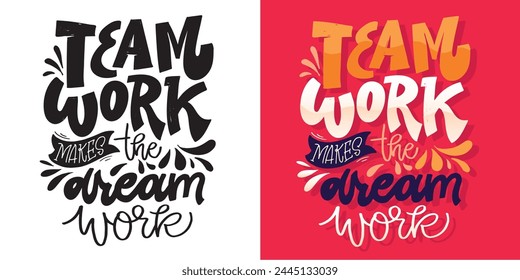 Set with hand drawn lettering quotes in modern calligraphy style. Inspiration slogans for print and poster design. Vector