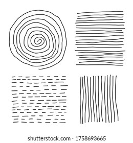 Set of hand drawn line art abstract graphic elements, ideal for decoration of invitations, posters, cards, social media posts etc