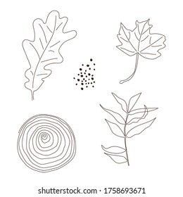 Set of hand drawn line art abstract graphic elements, ideal for decoration of invitations, posters, cards, social media posts etc