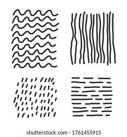 Set of hand drawn line art abstract graphic elements, ideal for decoration of invitations, posters, cards, social media posts etc
