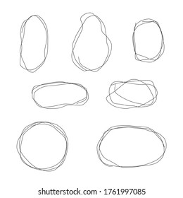 Set of hand drawn line art abstract graphic elements, ideal for decoration of invitations, posters, cards, social media posts etc