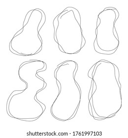 Set of hand drawn line art abstract graphic elements, ideal for decoration of invitations, posters, cards, social media posts etc