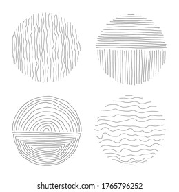 Set of hand drawn line art abstract graphic elements, ideal for decoration of invitations, posters, cards, social media posts etc