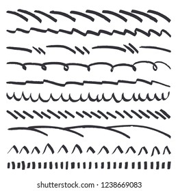 Set of hand drawn line border