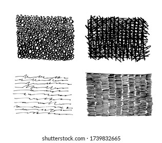 
Set of hand drawn line borders, smear of doodles and design elements isolated on white. Doodle style brushes. Monochrome vector illustration eps 10.