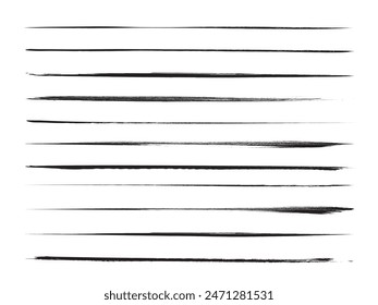Set of hand drawn line brushes.Hand drawn lines and dividers.Doodle line borders.