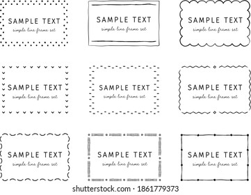 Set of hand drawn line frame illustrations