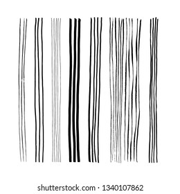 Set of hand drawn lines. drawn by pen, felt-tip pen, brush and ink. vector illustration on white background