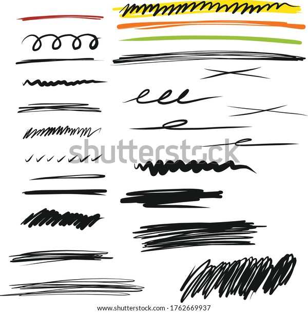 Set of hand drawn lines\
and dividers 