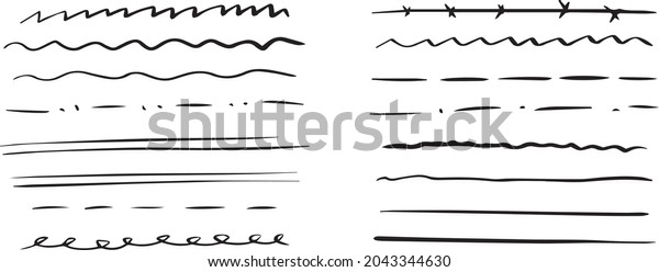 Set of hand drawn\
lines, underline, stroke, swirl vector design. Great for mobile\
app, web design, banner,\
etc