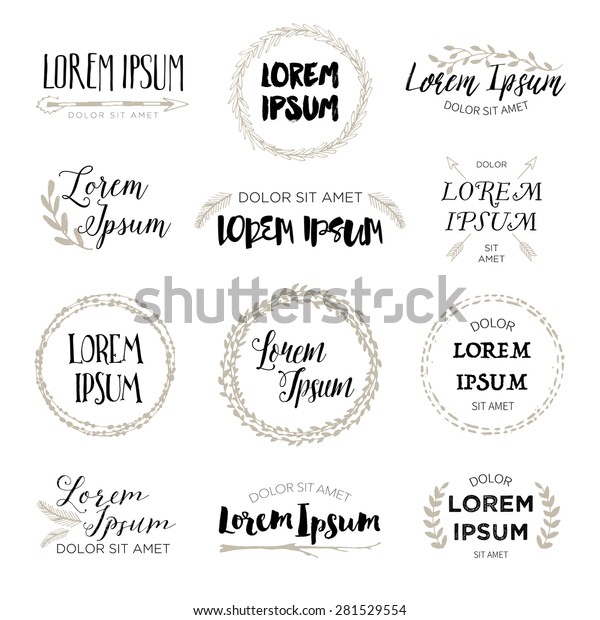 Set Hand Drawn Logo Templates Stock Vector (Royalty Free) 281529554 ...