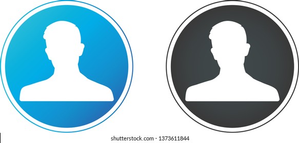 Set of hand drawn male Avatar profile icon, (or portrait icon) .User flat avatar icon, sign, profile people symbol