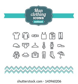 Set of hand drawn man clothing icons