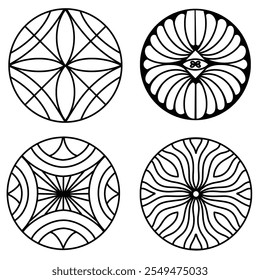 set of hand drawn mandala collection element