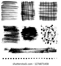 Set of hand drawn marker and ink patterns. Hand drawing texture. 