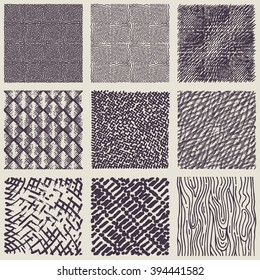 Set Hand Drawn Marker Ink Patterns Stock Vector (Royalty Free ...