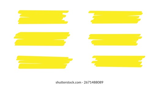 : Set of hand drawn marker line vector illustration design element, grunge strokes, doodle lines underline scribble
