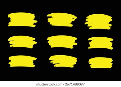 : Conjunto de elemento de diseño de Ilustración vectorial de línea de marcador dibujado a mano, trazos grunge, líneas de garabato subrayan garabato
