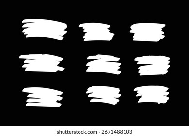 : Conjunto de elemento de diseño de Ilustración vectorial de línea de marcador dibujado a mano, trazos grunge, líneas de garabato subrayan garabato