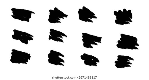 : Set of hand drawn marker line vector illustration design element, grunge strokes, doodle lines underline scribble