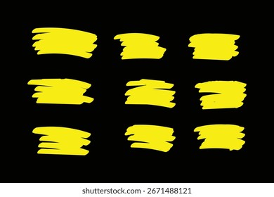 : Conjunto de elemento de diseño de Ilustración vectorial de línea de marcador dibujado a mano, trazos grunge, líneas de garabato subrayan garabato