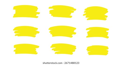 : Conjunto de elemento de diseño de Ilustración vectorial de línea de marcador dibujado a mano, trazos grunge, líneas de garabato subrayan garabato