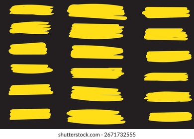 Conjunto de elemento de diseño de Ilustración vectorial de línea de marcador dibujado a mano, trazos grunge, líneas de garabato subrayan garabato .