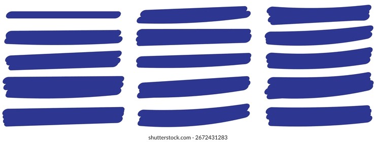 Conjunto de elemento de diseño de Ilustración vectorial de línea de marcador dibujado a mano, trazos de grunge, líneas de garabato subrayan garabato. elemento de diseño garabato subrayan Ilustración vectorial.