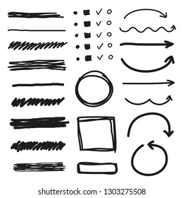 Set Hand Drawn Markers Arrows Pointers Stock Vector (Royalty Free ...