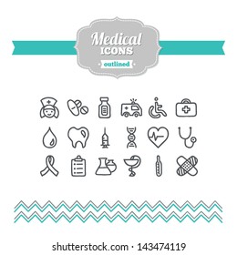 Set Of Hand Drawn Medical Icons