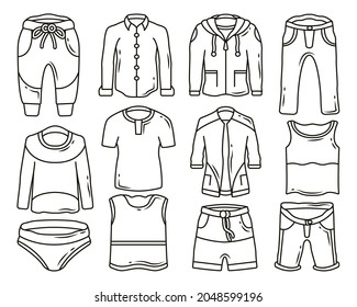 Set Hand Drawn Men Clothes Pants Stock Vector (Royalty Free) 2048599196 ...