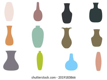 Set of Hand Drawn Modern Vase