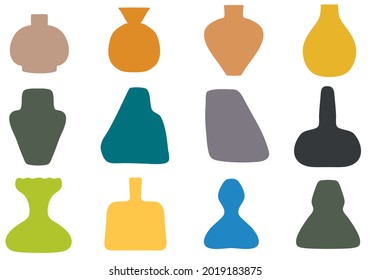 Set of Hand Drawn Modern Vase