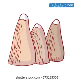 Set of hand Drawn mountains vector illustration.