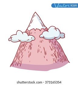 Set of hand Drawn mountains vector illustration.