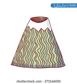 Set of hand Drawn mountains vector illustration.
