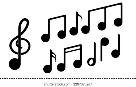 Satz handgezeichneter musikalischer Noten