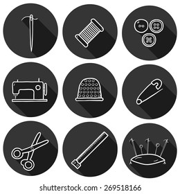 Set of hand drawn needle work icons for your design