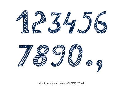 Set of Hand drawn numbers