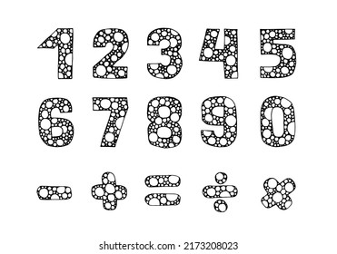 Set of hand drawn numbers. Hand typography font