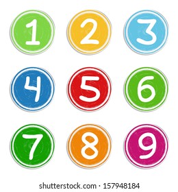 Set of hand drawn numbers, vector eps10 illustration
