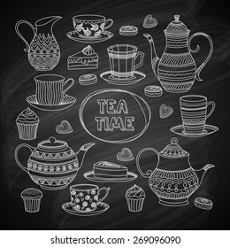 Set of Hand Drawn Objects. Best for Cafe or Restaurant.