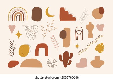 Handgezeichnete abstrakte organische Form für die angesagte Babydusche und die Dekoration der Wand. handgezeichnetes Boho-Element im skandinavischen zeitgenössischen Stil. Kindergartenmuster	