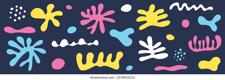 Set of hand drawn organic shapes. Design with abstract elements. Vector illustration 