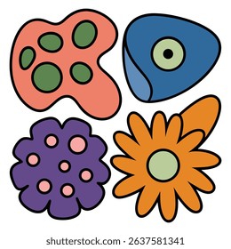 Set of hand drawn organic shapes with rich textures. Perfect for abstract art, branding, packaging, web, and print. Natural flow and earthy feel add a unique touch to creative compositions.
