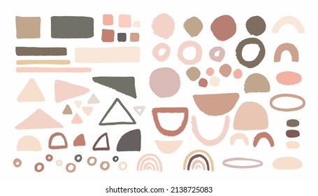 Set of hand drawn organic textured shapes